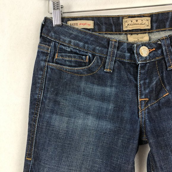 William Rast Women's Size 24 Sadie Straight Leg Medium Wash Blue Denim Jeans - Picture 6 of 9